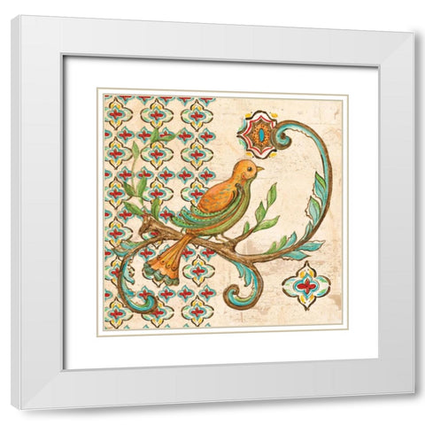 Treetop Bird I White Modern Wood Framed Art Print with Double Matting by McRostie, Kate