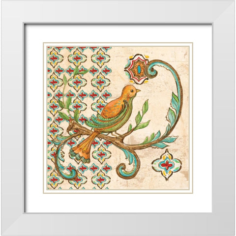 Treetop Bird I White Modern Wood Framed Art Print with Double Matting by McRostie, Kate