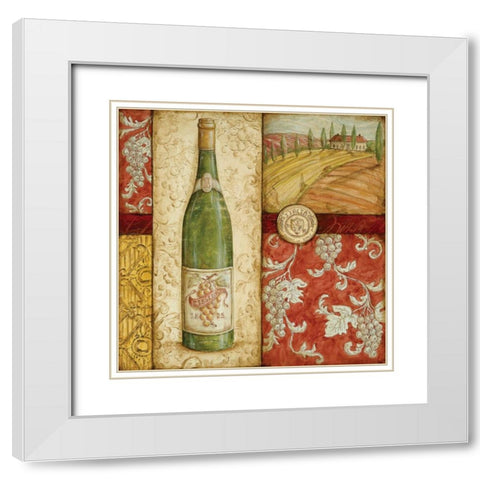 Italian Wine Collage White Modern Wood Framed Art Print with Double Matting by McRostie, Kate