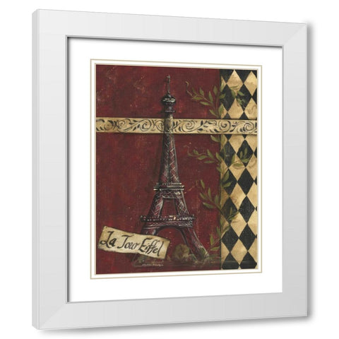 La Tour Eiffel White Modern Wood Framed Art Print with Double Matting by McRostie, Kate