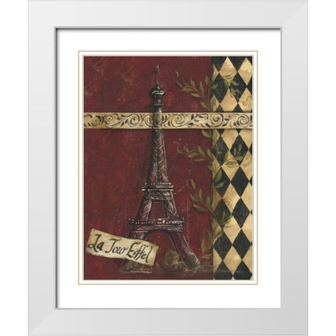 La Tour Eiffel White Modern Wood Framed Art Print with Double Matting by McRostie, Kate