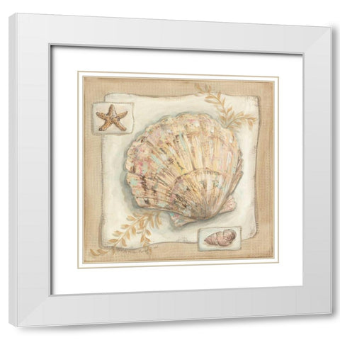 Sandy Scallop White Modern Wood Framed Art Print with Double Matting by McRostie, Kate