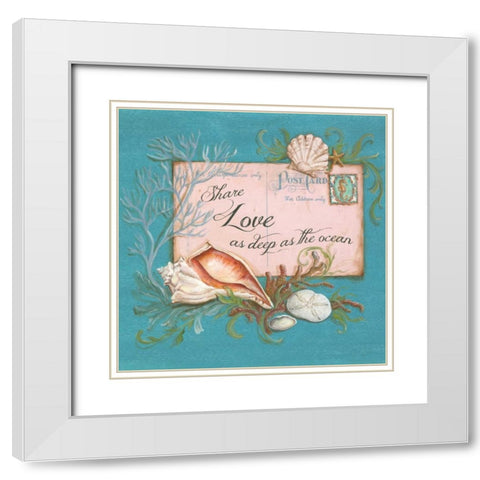 Paradise Postcards I White Modern Wood Framed Art Print with Double Matting by McRostie, Kate