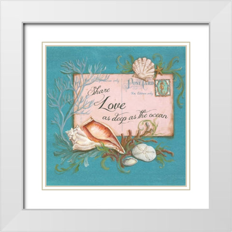 Paradise Postcards I White Modern Wood Framed Art Print with Double Matting by McRostie, Kate