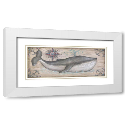 Whale Watch I White Modern Wood Framed Art Print with Double Matting by McRostie, Kate
