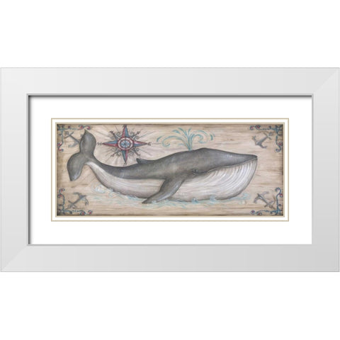 Whale Watch I White Modern Wood Framed Art Print with Double Matting by McRostie, Kate