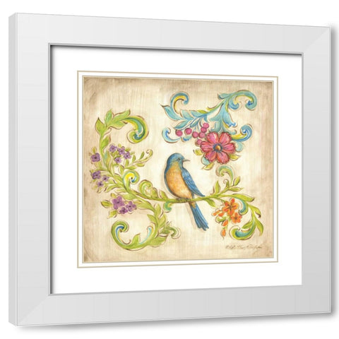 Madisons Garden II White Modern Wood Framed Art Print with Double Matting by McRostie, Kate