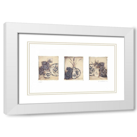 Delft White Modern Wood Framed Art Print with Double Matting by Melious, Amy
