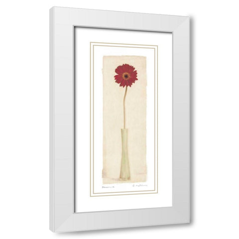 Blossom II White Modern Wood Framed Art Print with Double Matting by Melious, Amy