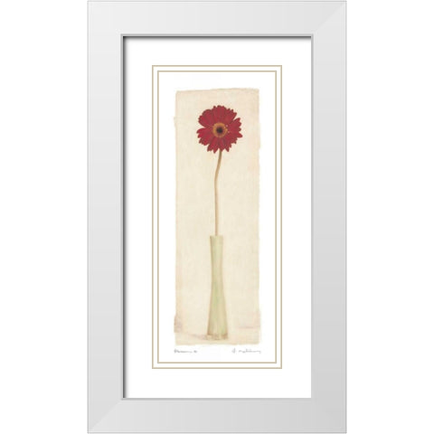 Blossom II White Modern Wood Framed Art Print with Double Matting by Melious, Amy