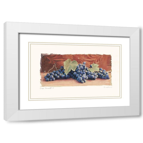 Grape Harvest I White Modern Wood Framed Art Print with Double Matting by Melious, Amy