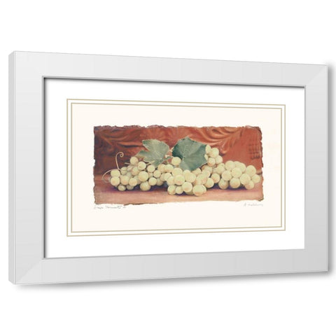 Grape Harvest II White Modern Wood Framed Art Print with Double Matting by Melious, Amy