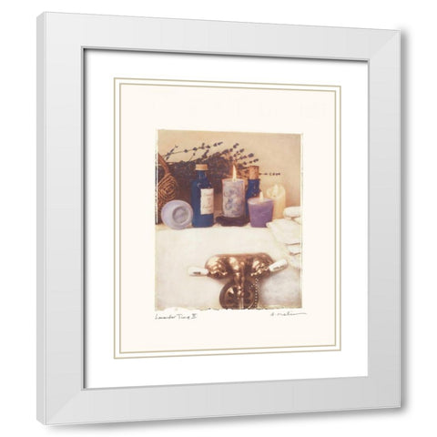 Lavender Time II White Modern Wood Framed Art Print with Double Matting by Melious, Amy