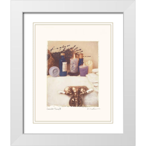 Lavender Time II White Modern Wood Framed Art Print with Double Matting by Melious, Amy