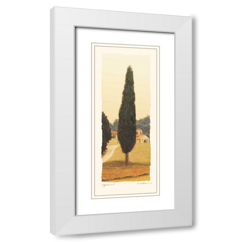 Cypress I White Modern Wood Framed Art Print with Double Matting by Melious, Amy