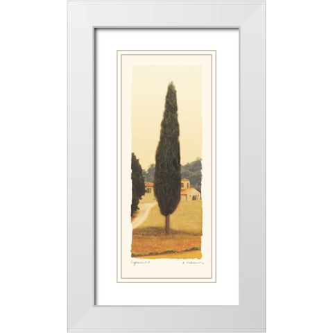 Cypress I White Modern Wood Framed Art Print with Double Matting by Melious, Amy