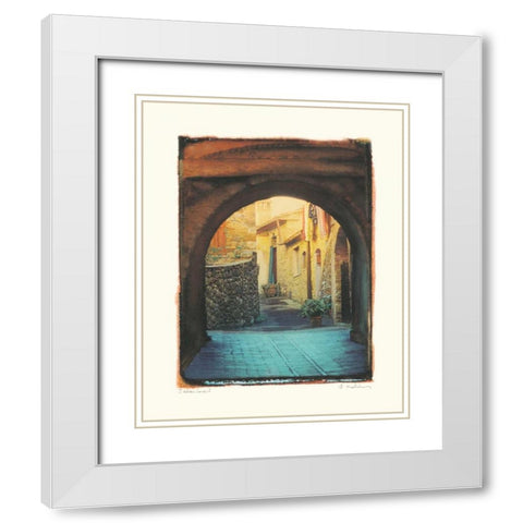 Italian Lane I White Modern Wood Framed Art Print with Double Matting by Melious, Amy