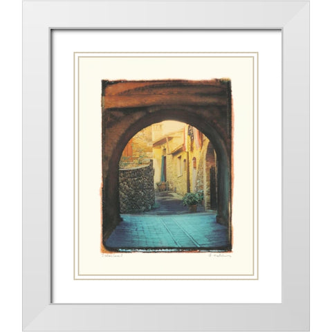 Italian Lane I White Modern Wood Framed Art Print with Double Matting by Melious, Amy