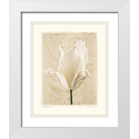 Chiaroscuro I White Modern Wood Framed Art Print with Double Matting by Melious, Amy