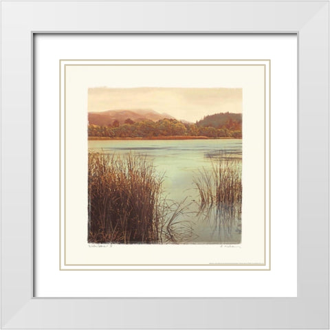 Water Colors II White Modern Wood Framed Art Print with Double Matting by Melious, Amy