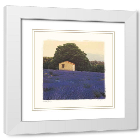 Lavender Country White Modern Wood Framed Art Print with Double Matting by Melious, Amy