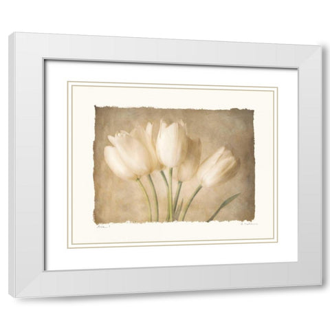 Aria I White Modern Wood Framed Art Print with Double Matting by Melious, Amy