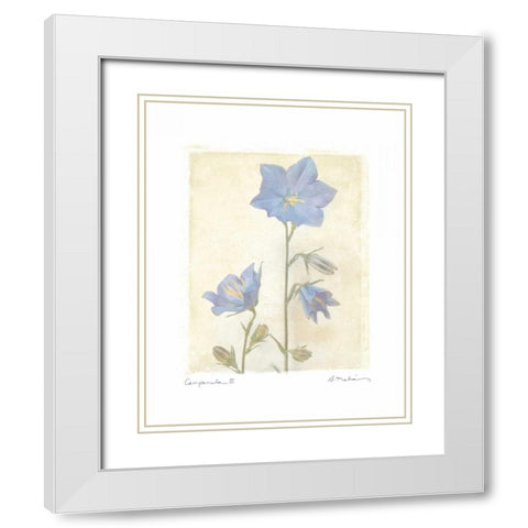 Campanula II White Modern Wood Framed Art Print with Double Matting by Melious, Amy