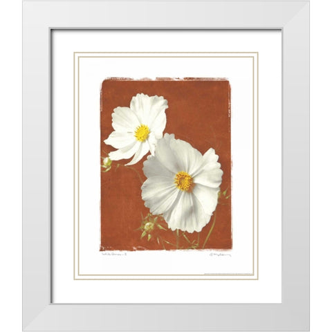 White Cosmos II White Modern Wood Framed Art Print with Double Matting by Melious, Amy