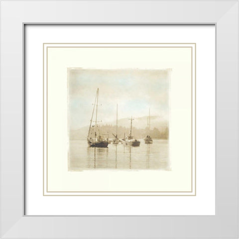 Harbor I White Modern Wood Framed Art Print with Double Matting by Melious, Amy