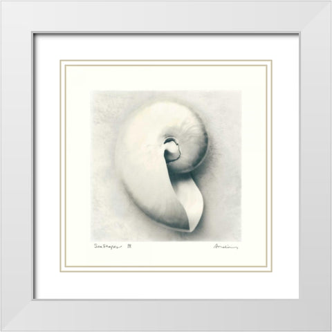 Sea Shapes III White Modern Wood Framed Art Print with Double Matting by Melious, Amy