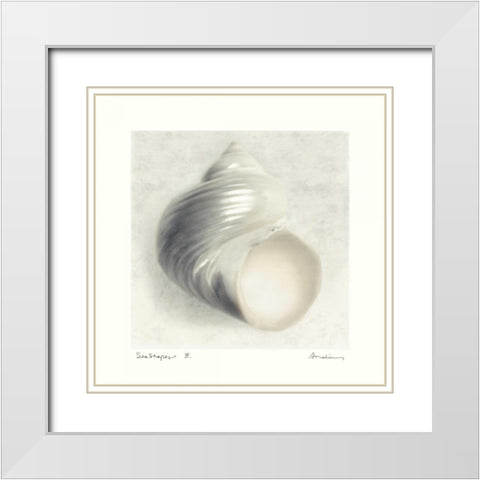 Sea Shapes IV White Modern Wood Framed Art Print with Double Matting by Melious, Amy