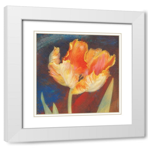 Dusk Tulip I White Modern Wood Framed Art Print with Double Matting by Melious, Amy