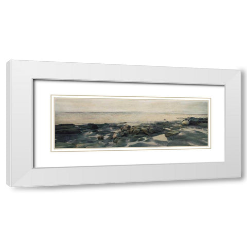 Rocky Shores II White Modern Wood Framed Art Print with Double Matting by Melious, Amy