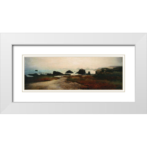 Island Shores II White Modern Wood Framed Art Print with Double Matting by Melious, Amy