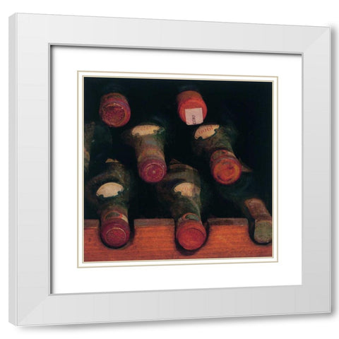 Vintage Wine Cellar II White Modern Wood Framed Art Print with Double Matting by Melious, Amy