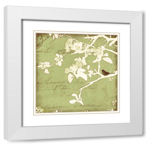 Song Birds I White Modern Wood Framed Art Print with Double Matting by Melious, Amy