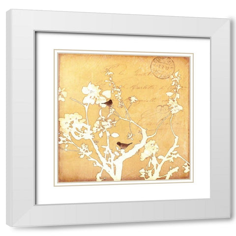 Song Birds VI White Modern Wood Framed Art Print with Double Matting by Melious, Amy