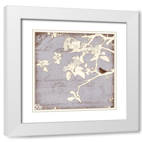 Song Birds VIII White Modern Wood Framed Art Print with Double Matting by Melious, Amy