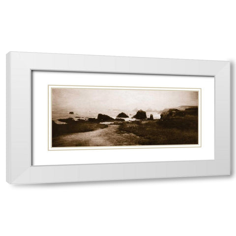 Sepia Island Shores II White Modern Wood Framed Art Print with Double Matting by Melious, Amy