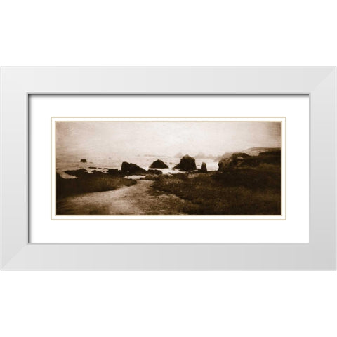 Sepia Island Shores II White Modern Wood Framed Art Print with Double Matting by Melious, Amy