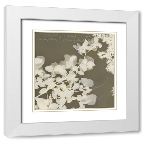 Wishes and Leaves I White Modern Wood Framed Art Print with Double Matting by Melious, Amy