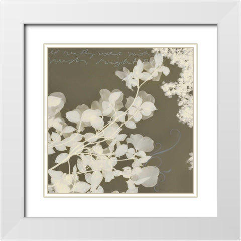 Wishes and Leaves I White Modern Wood Framed Art Print with Double Matting by Melious, Amy