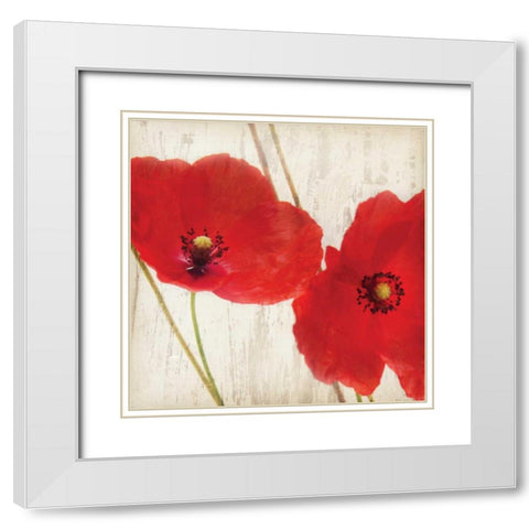 Red III White Modern Wood Framed Art Print with Double Matting by Melious, Amy