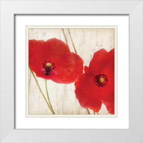 Red III White Modern Wood Framed Art Print with Double Matting by Melious, Amy