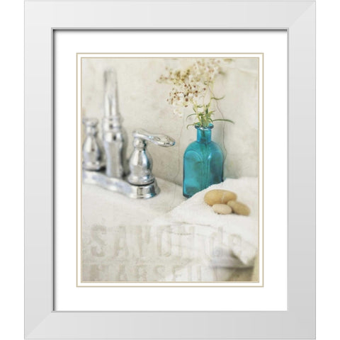 Bath II White Modern Wood Framed Art Print with Double Matting by Melious, Amy