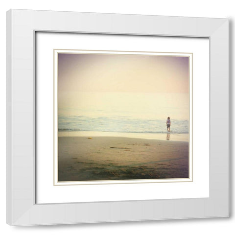 Be Here III White Modern Wood Framed Art Print with Double Matting by Melious, Amy