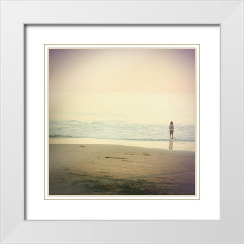 Be Here III White Modern Wood Framed Art Print with Double Matting by Melious, Amy