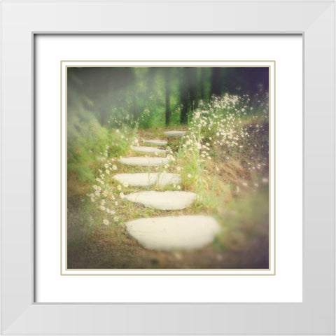 Step by Step White Modern Wood Framed Art Print with Double Matting by Melious, Amy