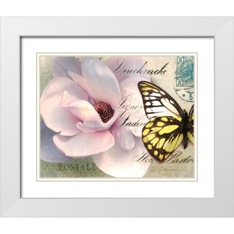 Carte Postale Magnolia II White Modern Wood Framed Art Print with Double Matting by Melious, Amy