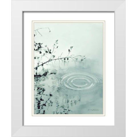 Ripples of the Rain III White Modern Wood Framed Art Print with Double Matting by Melious, Amy